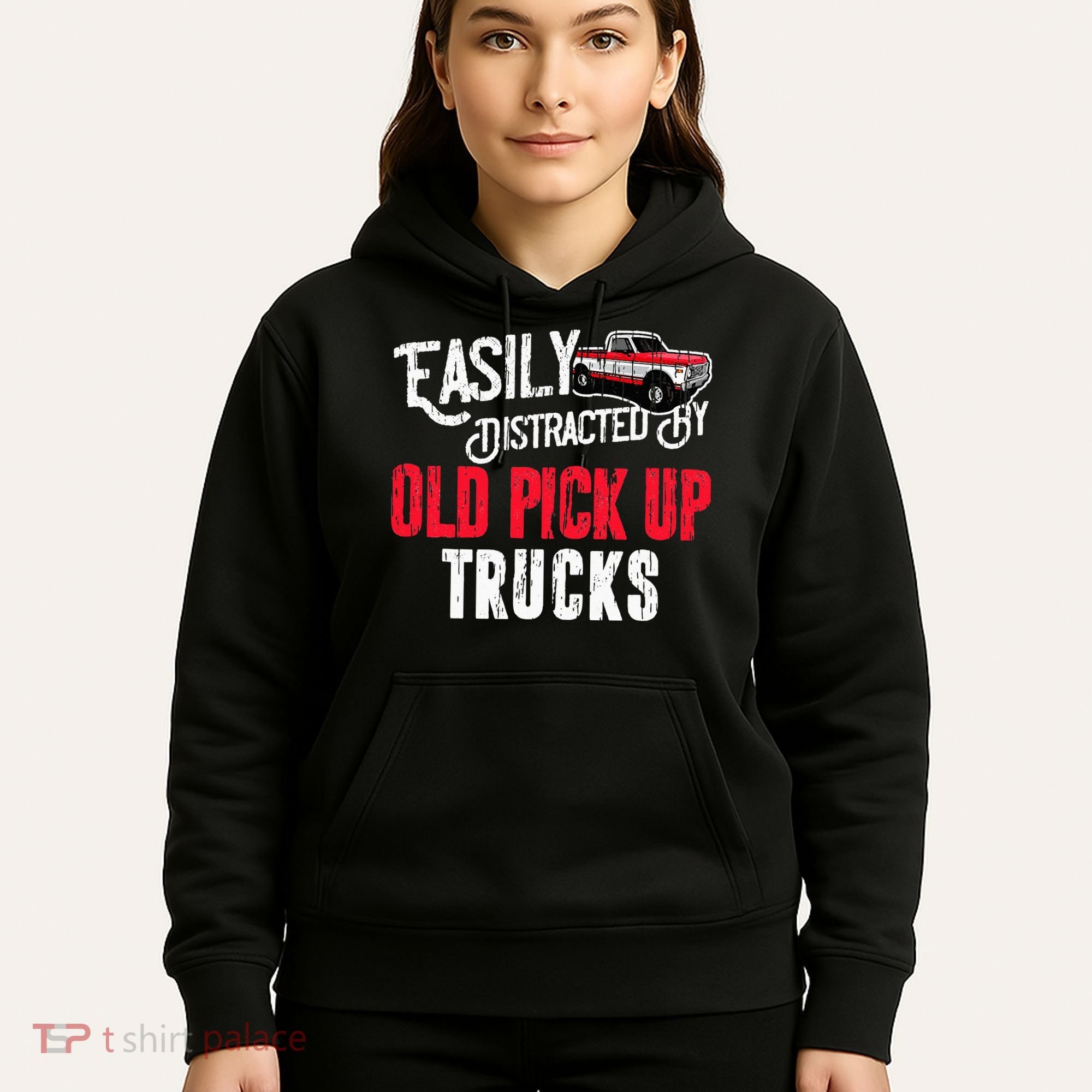 Easily Distracted By Old Pickup Trucks Classic Cars Hoodie