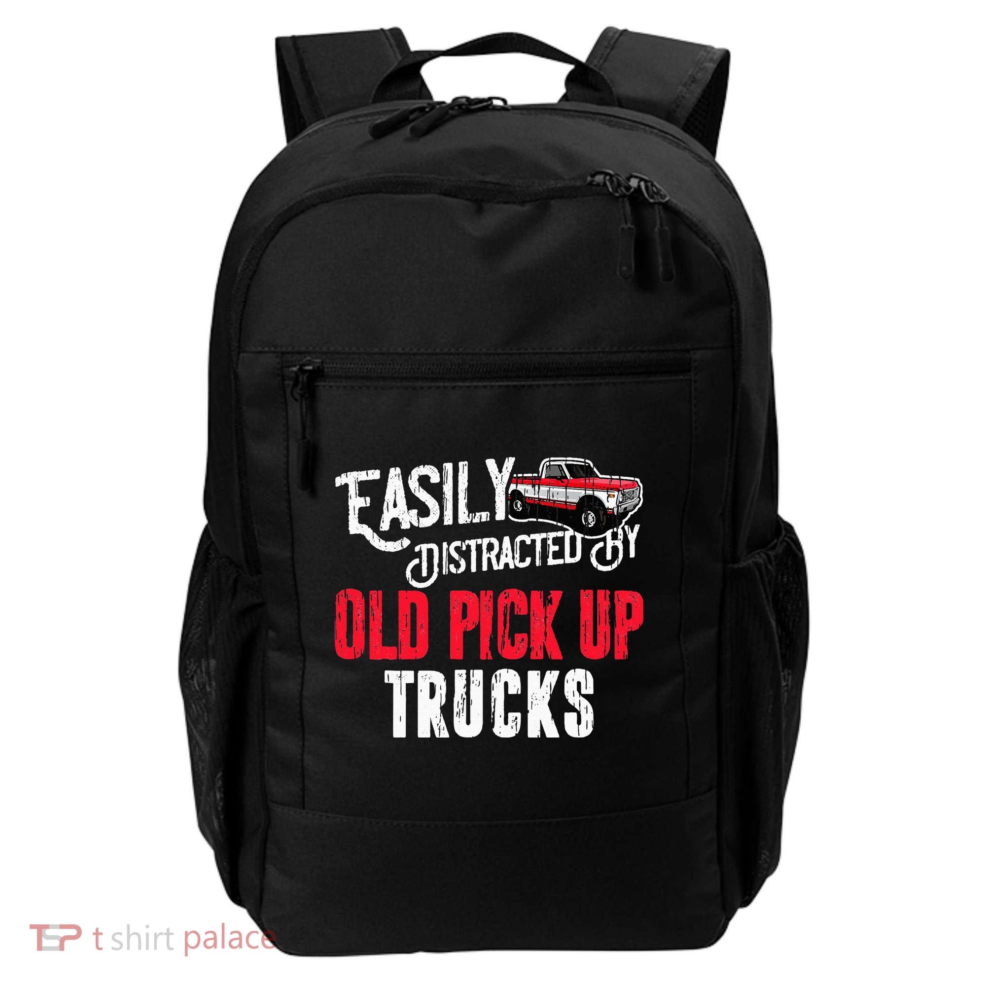 Easily Distracted By Old Pickup Trucks Classic Cars Backpack