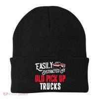 Easily Distracted By Old Pickup Trucks Classic Cars Beanie thumb 0