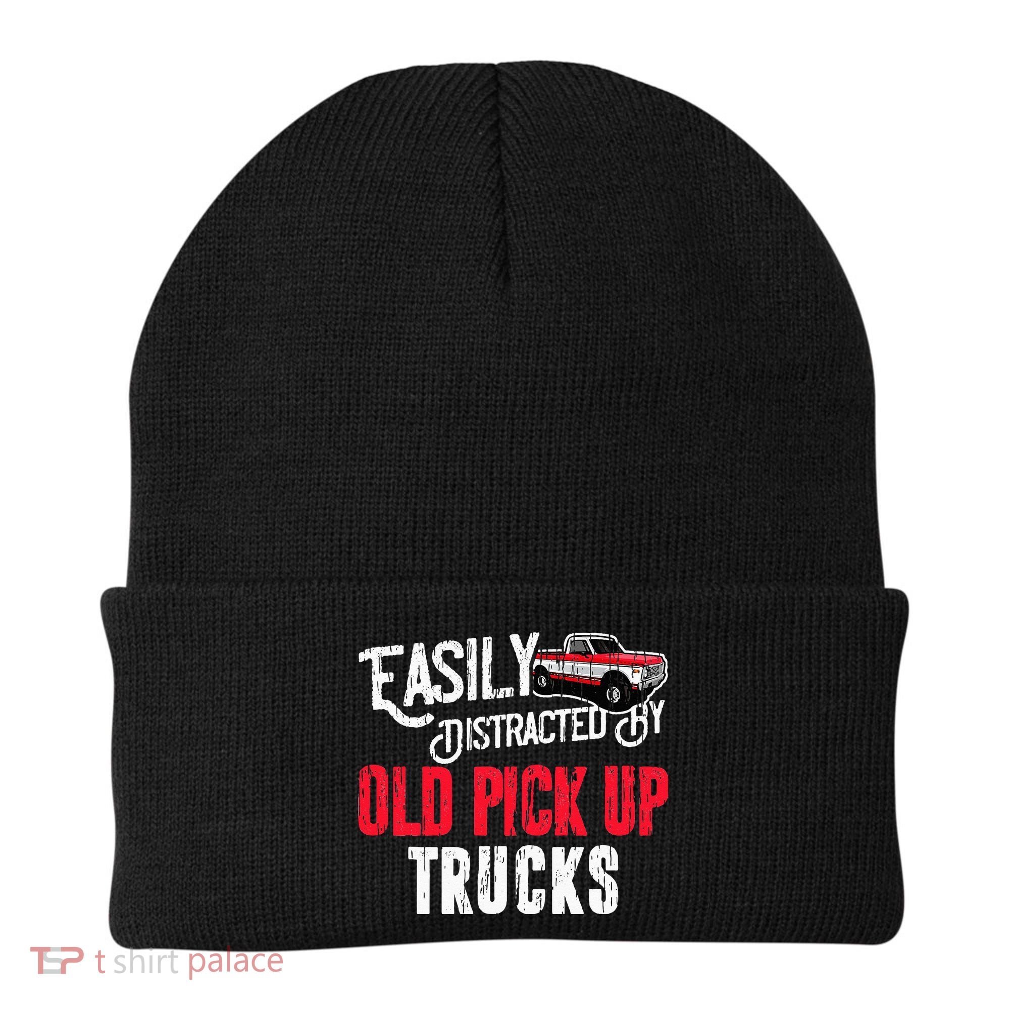 Easily Distracted By Old Pickup Trucks Classic Cars Beanie