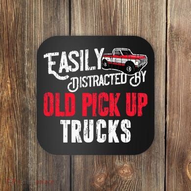 Easily Distracted By Old Pickup Trucks Classic Cars Coaster