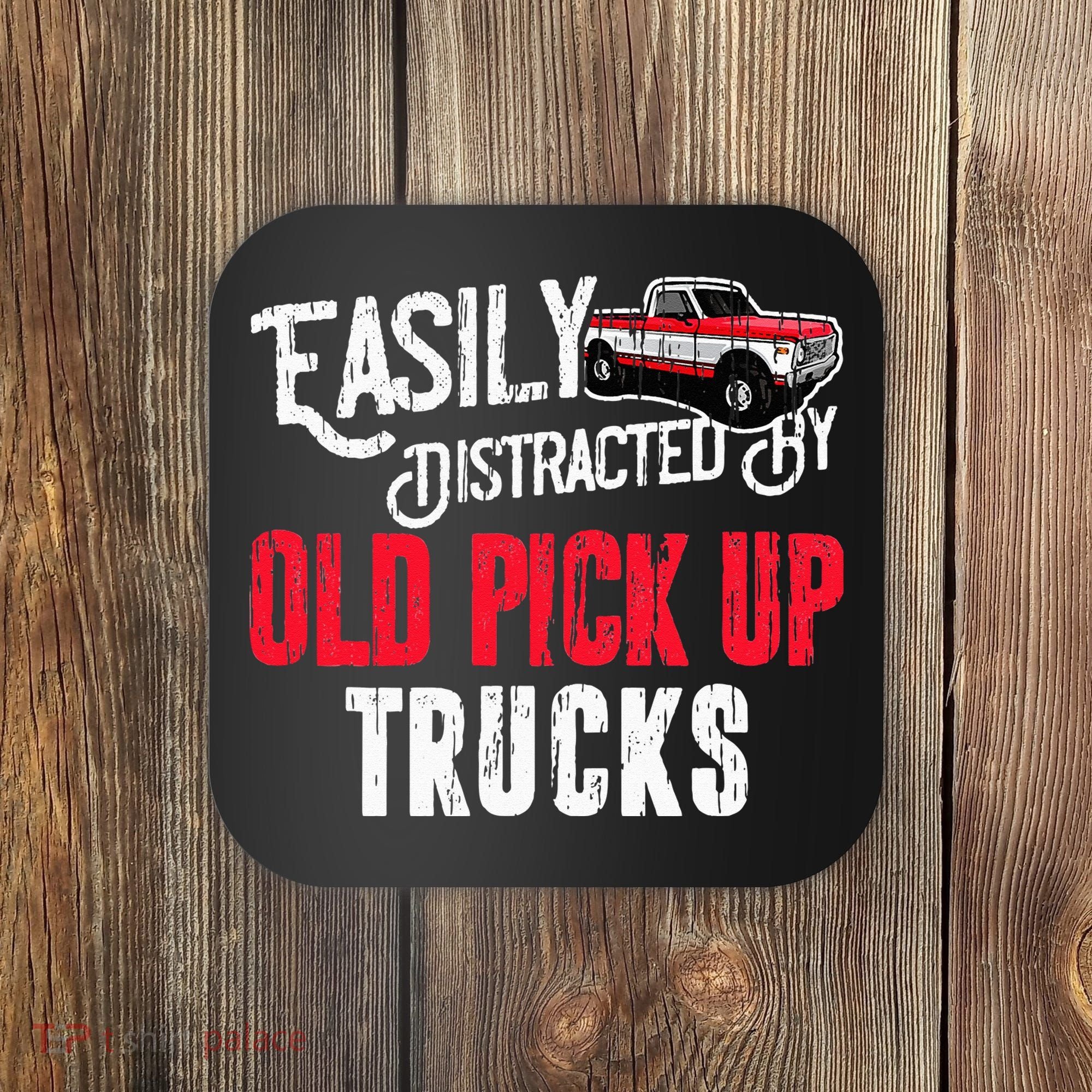 Easily Distracted By Old Pickup Trucks Classic Cars Coaster