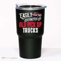 Easily Distracted By Old Pickup Trucks Classic Cars Tumbler thumb 0