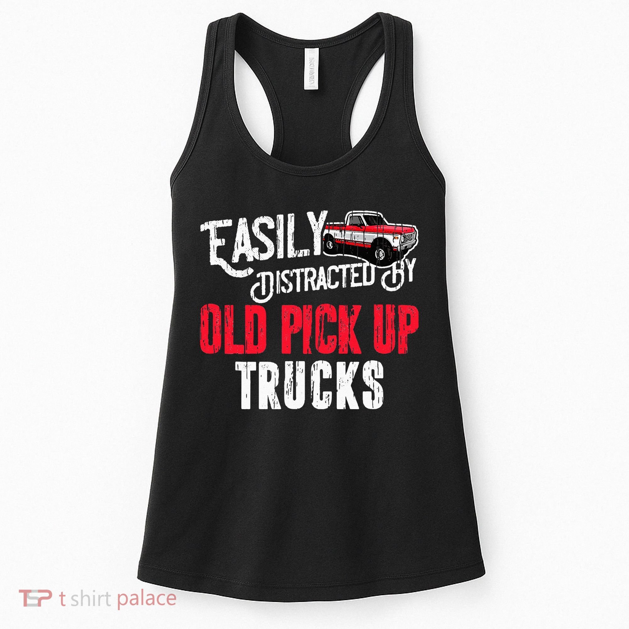 Easily Distracted By Old Pickup Trucks Classic Cars Women's Tank Top