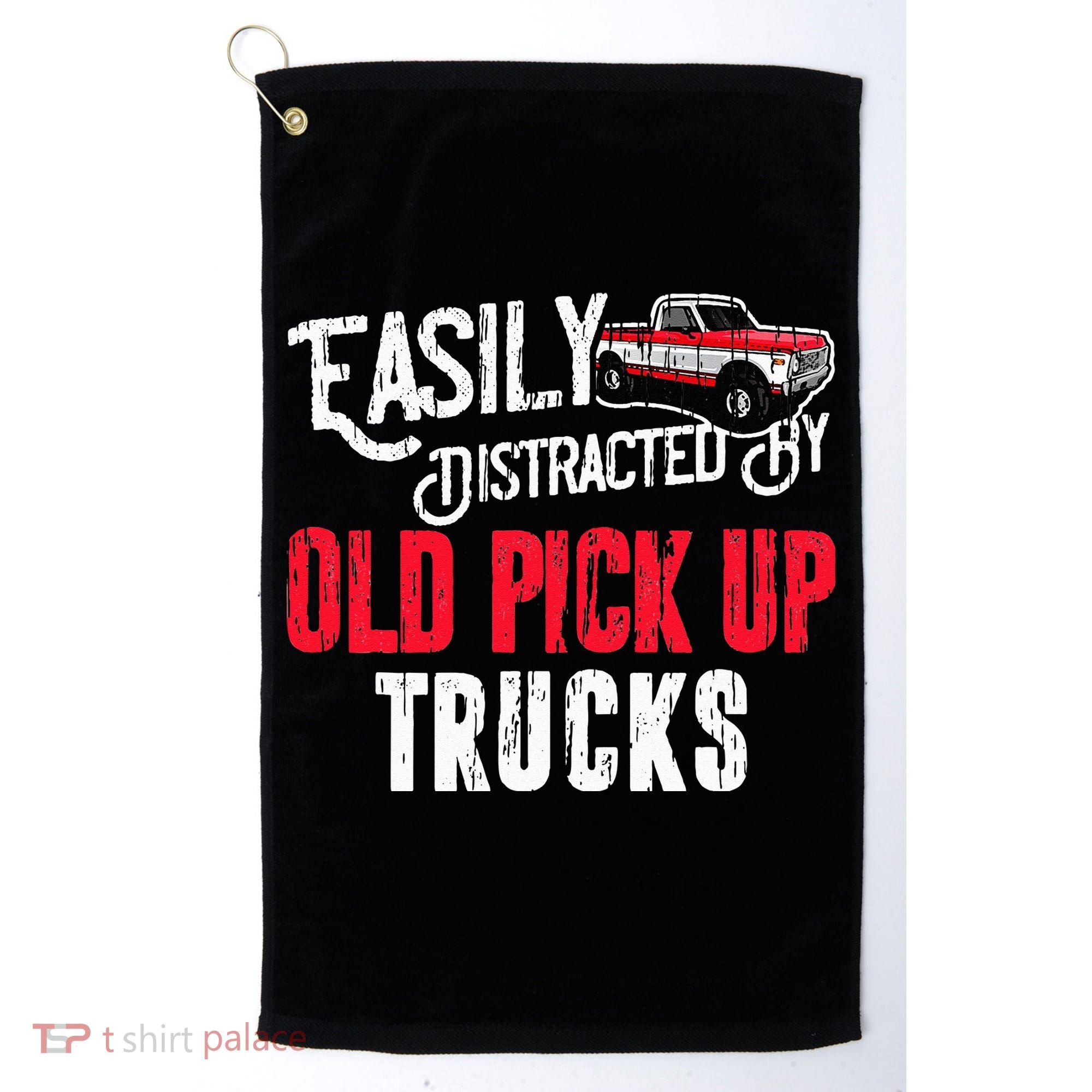 Easily Distracted By Old Pickup Trucks Classic Cars Golf Towel