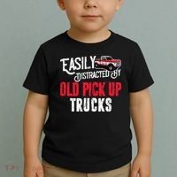 Easily Distracted By Old Pickup Trucks Classic Cars Toddler T-Shirt thumb 2