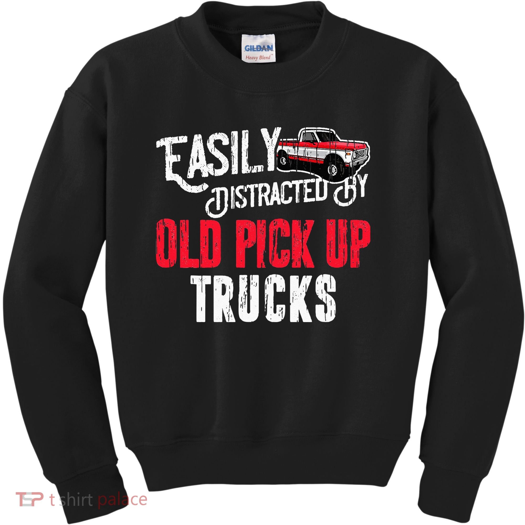 Easily Distracted By Old Pickup Trucks Classic Cars Kids Sweatshirt