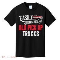 Easily Distracted By Old Pickup Trucks Classic Cars Kids T-Shirt thumb 0