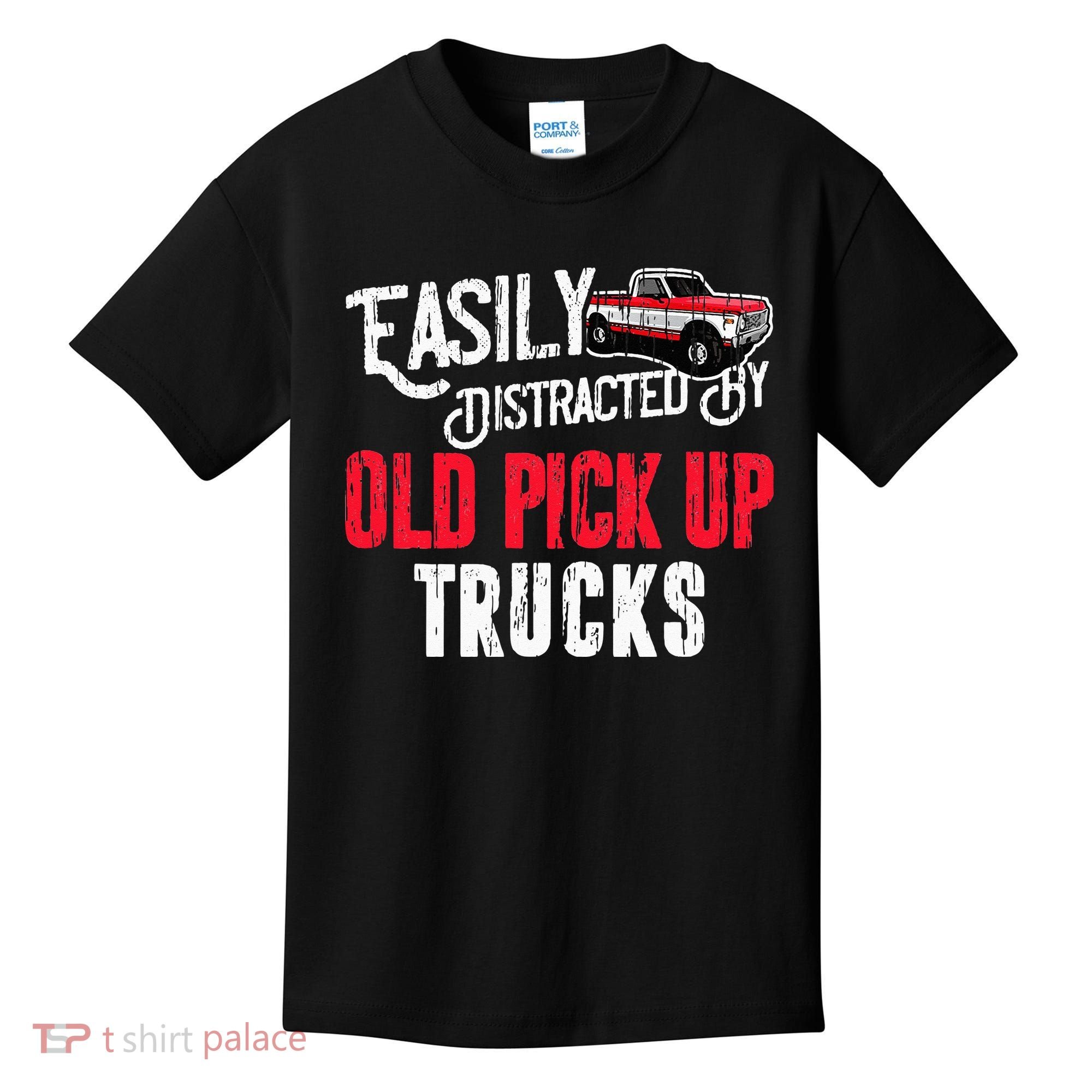 Easily Distracted By Old Pickup Trucks Classic Cars Kids T-Shirt