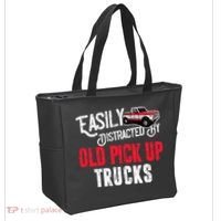 Easily Distracted By Old Pickup Trucks Classic Cars Tote Bag thumb 2