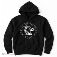 Easily Distracted By Cows Hoodie thumb 0