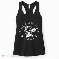 Easily Distracted By Cows Women's Tank Top thumb 0