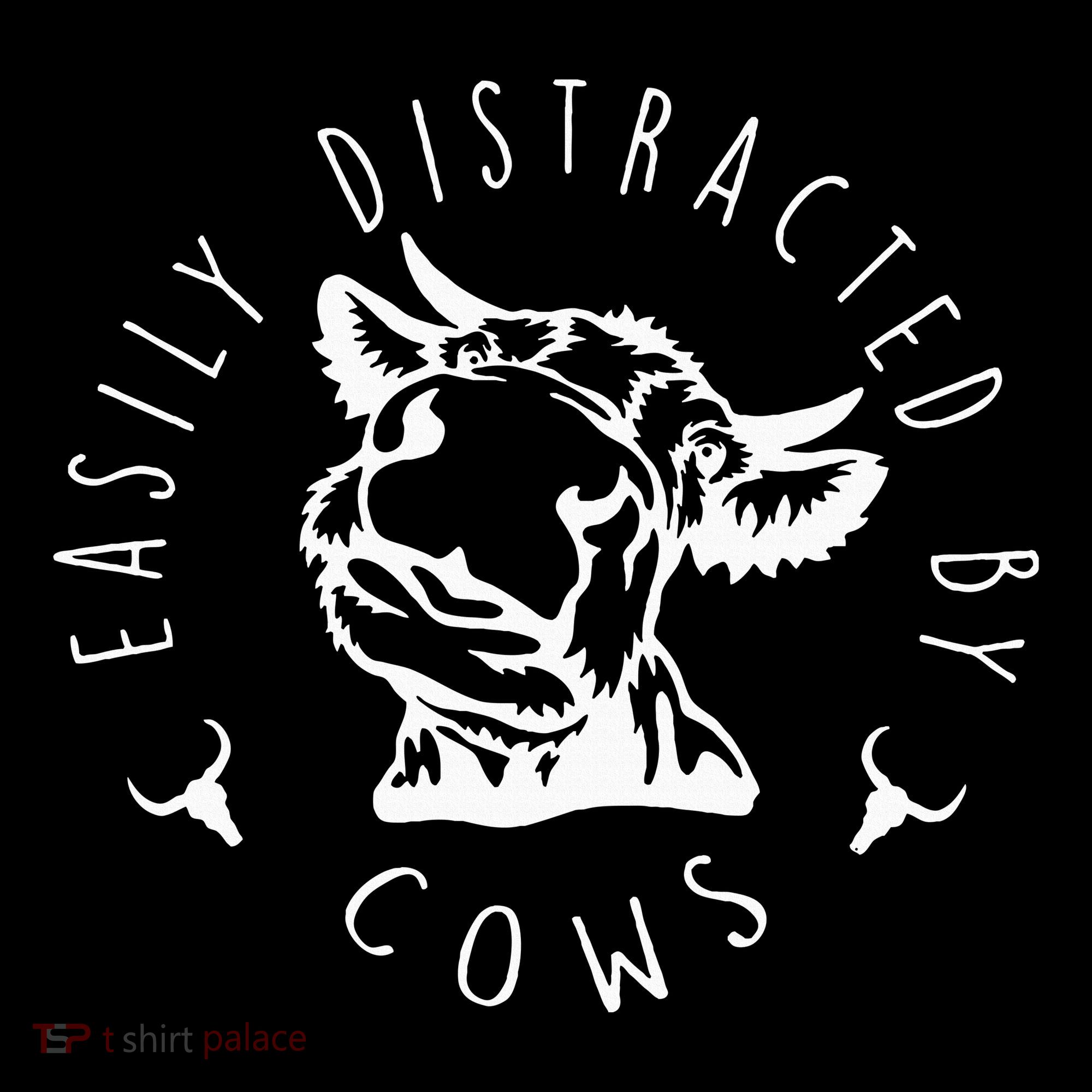 Easily Distracted By Cows Kids Long Sleeve Shirt