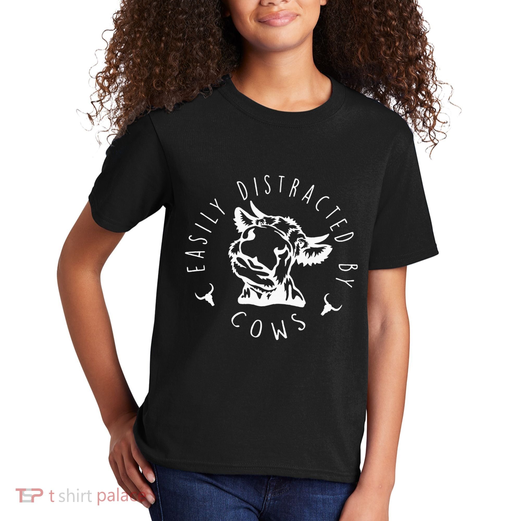 Easily Distracted By Cows Kids T-Shirt