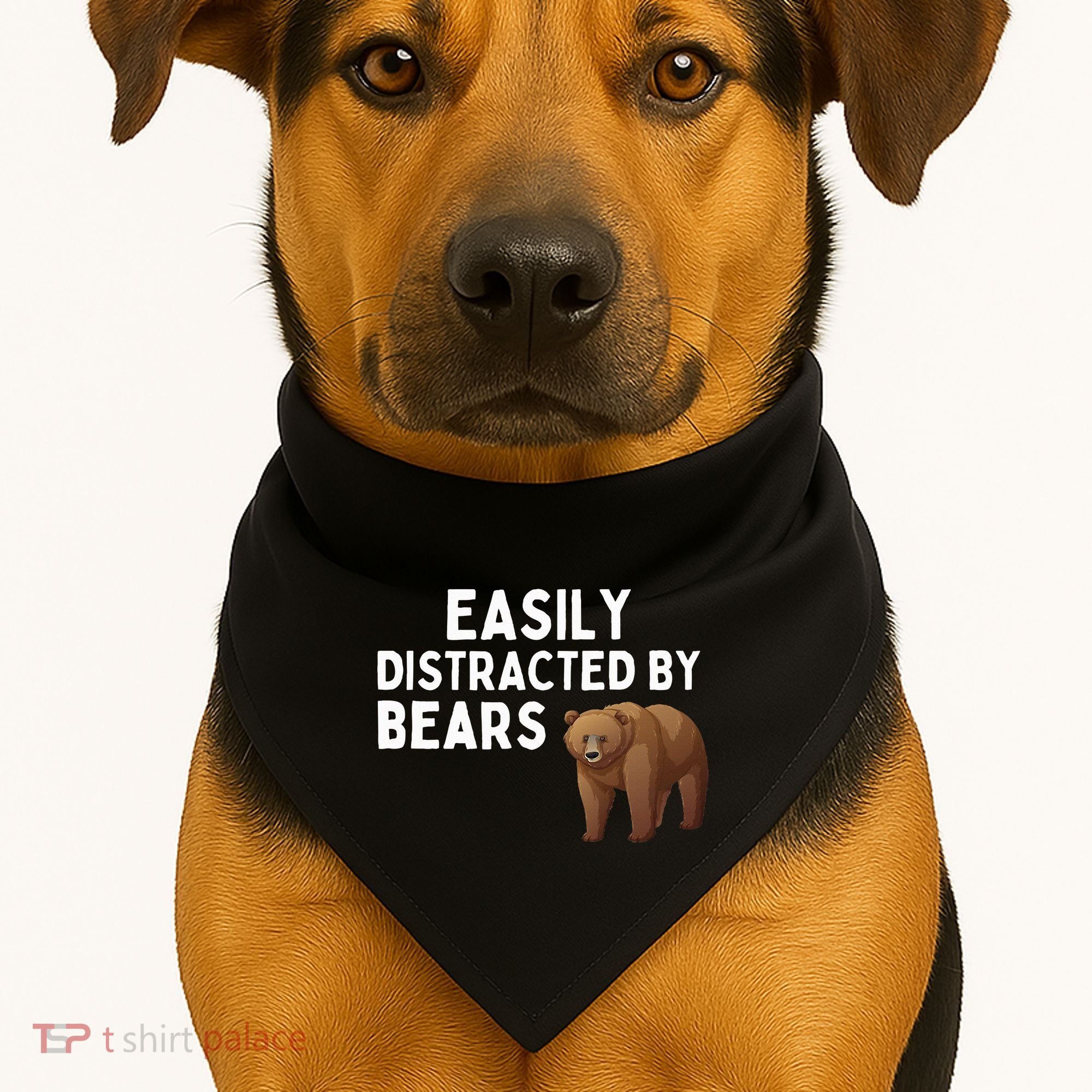 Easily Distracted By Bears Funny Bear Lover Gift USA-Made Doggie Bandana