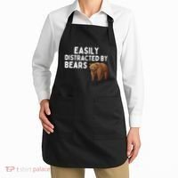 Easily Distracted By Bears Funny Bear Lover Gift Apron thumb 2