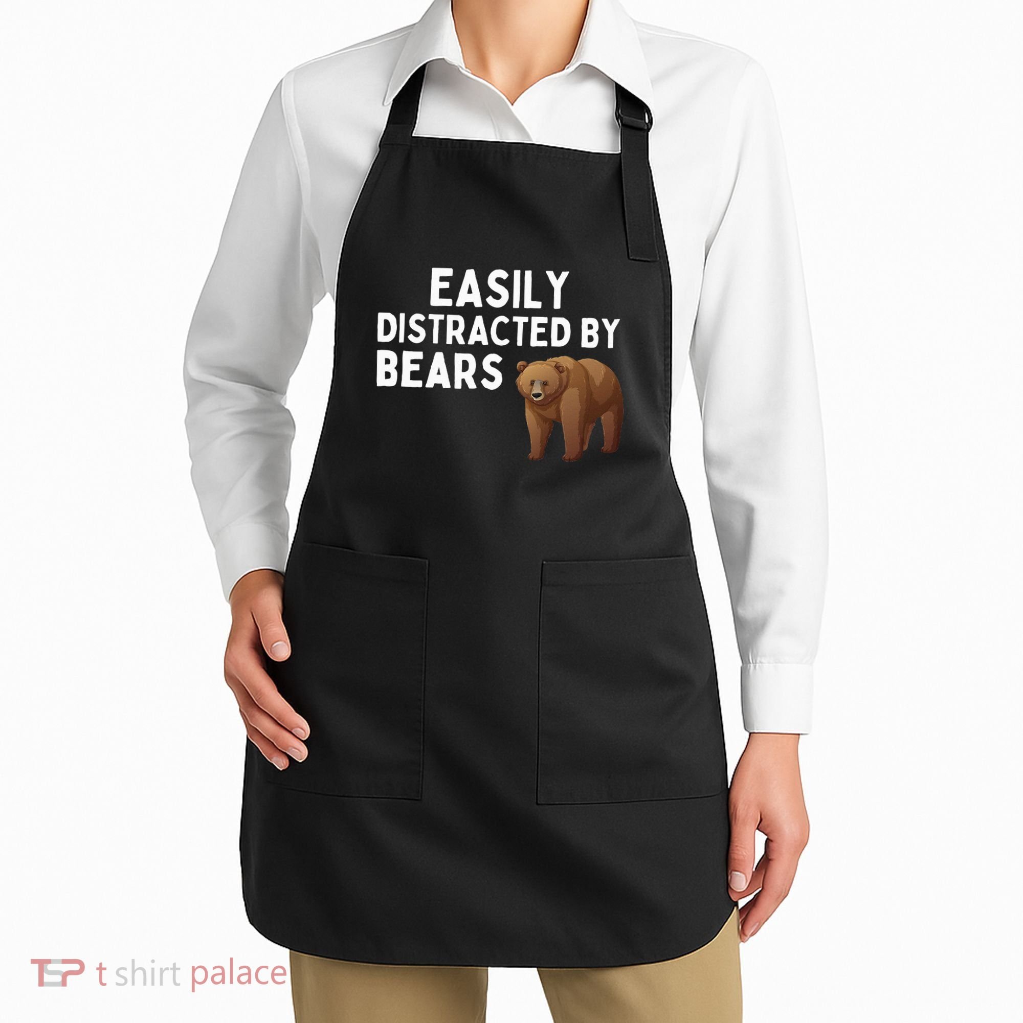 Easily Distracted By Bears Funny Bear Lover Gift Apron