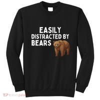 Easily Distracted By Bears Funny Bear Lover Gift Sweatshirt thumb 0