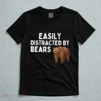 Easily Distracted By Bears Funny Bear Lover Gift T-Shirt thumb 5