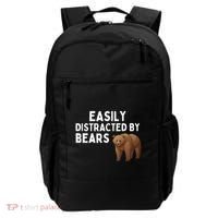 Easily Distracted By Bears Funny Bear Lover Gift Backpack thumb 0
