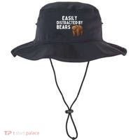 Easily Distracted By Bears Funny Bear Lover Gift Bucket Hat thumb 0