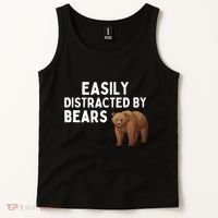 Easily Distracted By Bears Funny Bear Lover Gift Tank Top thumb 2