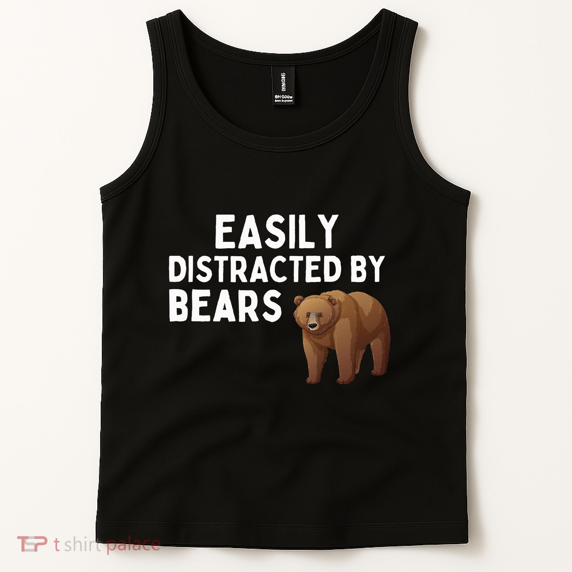 Easily Distracted By Bears Funny Bear Lover Gift Tank Top