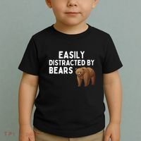 Easily Distracted By Bears Funny Bear Lover Gift Toddler T-Shirt thumb 2