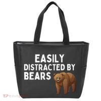 Easily Distracted By Bears Funny Bear Lover Gift Tote Bag thumb 0