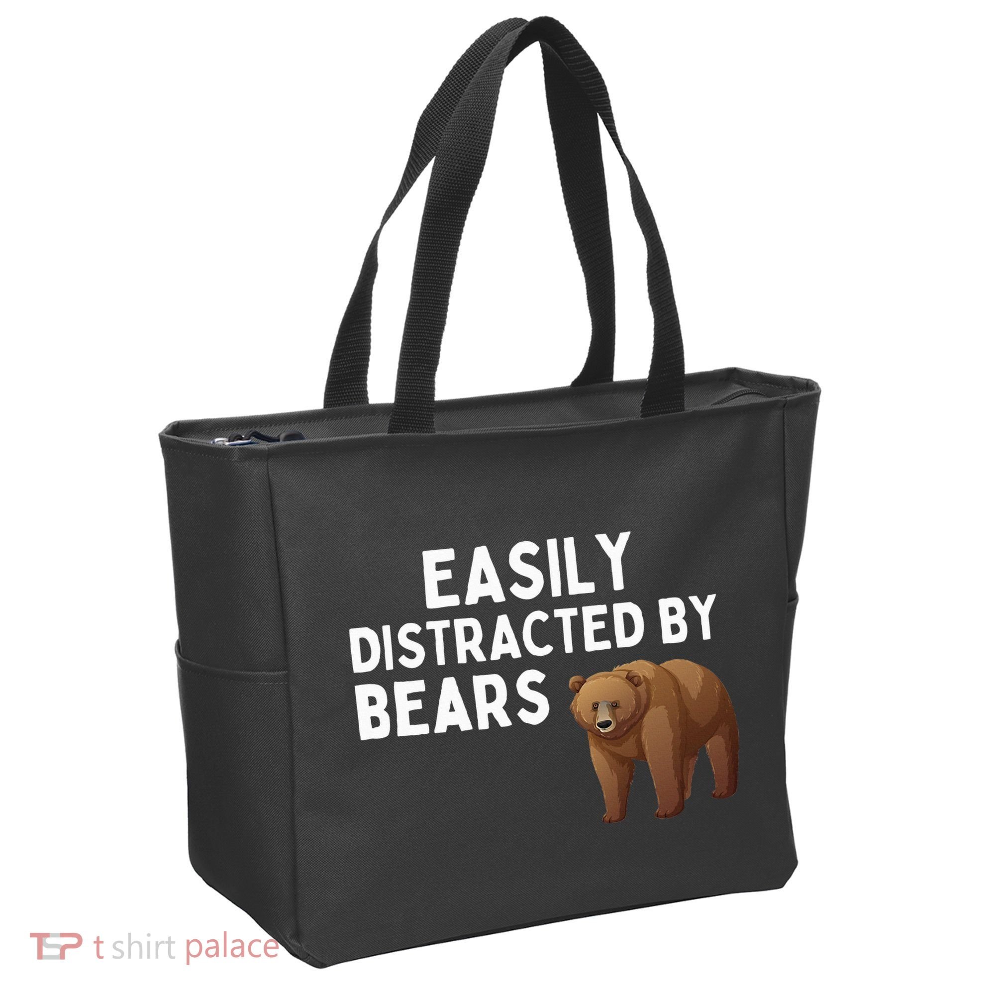 Easily Distracted By Bears Funny Bear Lover Gift Tote Bag