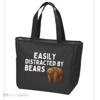 Easily Distracted By Bears Funny Bear Lover Gift Tote Bag thumb 3