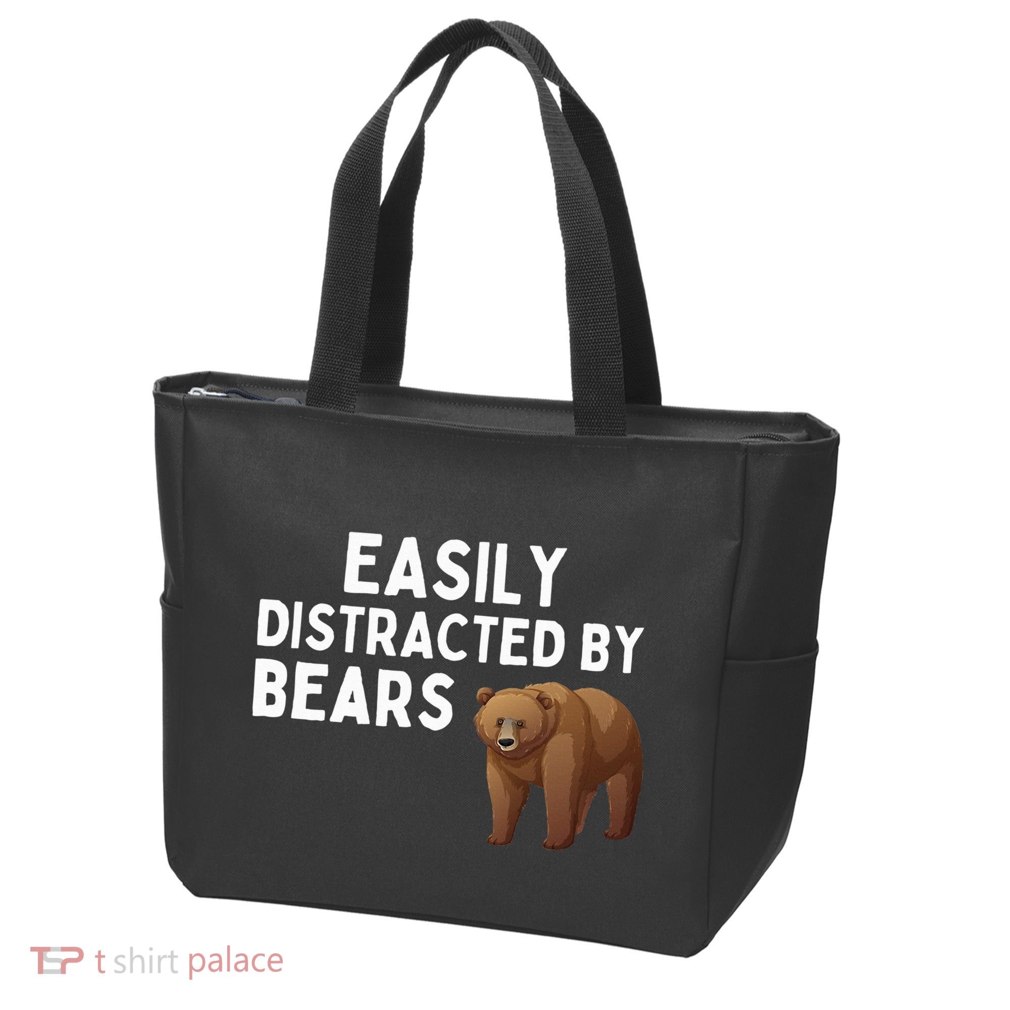 Easily Distracted By Bears Funny Bear Lover Gift Tote Bag