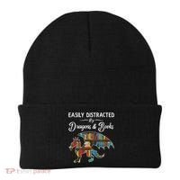 Easily Distracted By Dragons And Books Nerds Book Reader Beanie thumb 0
