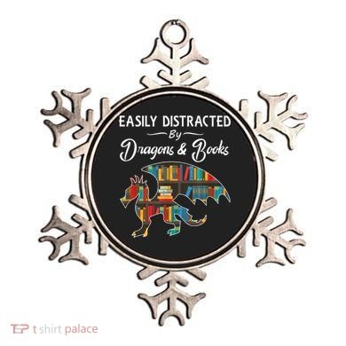 Easily Distracted By Dragons And Books Nerds Book Reader Ornament