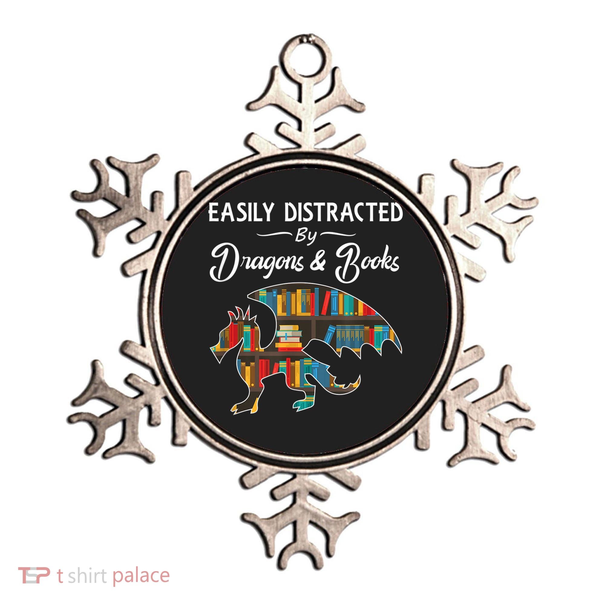 Easily Distracted By Dragons And Books Nerds Book Reader Ornament