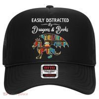 Easily Distracted By Dragons And Books Nerds Book Reader Hat thumb 0