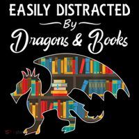Easily Distracted By Dragons And Books Nerds Book Reader Tote Bag thumb 4