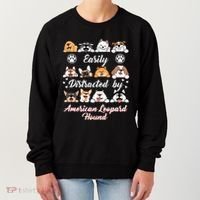 Easily Distracted By American Leopard Hound Leopard Cur Cute Gift Women's Sweatshirt thumb 0