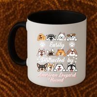 Easily Distracted By American Leopard Hound Leopard Cur Cute Gift Coffee Mug thumb 2
