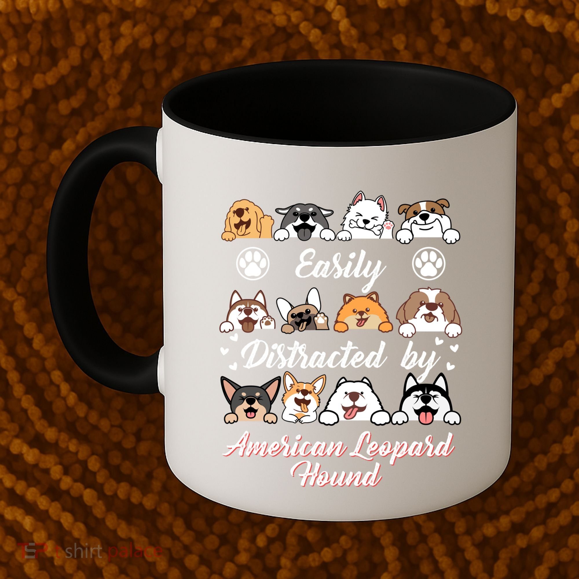 Easily Distracted By American Leopard Hound Leopard Cur Cute Gift Coffee Mug