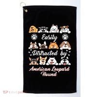 Easily Distracted By American Leopard Hound Leopard Cur Cute Gift Golf Towel thumb 0