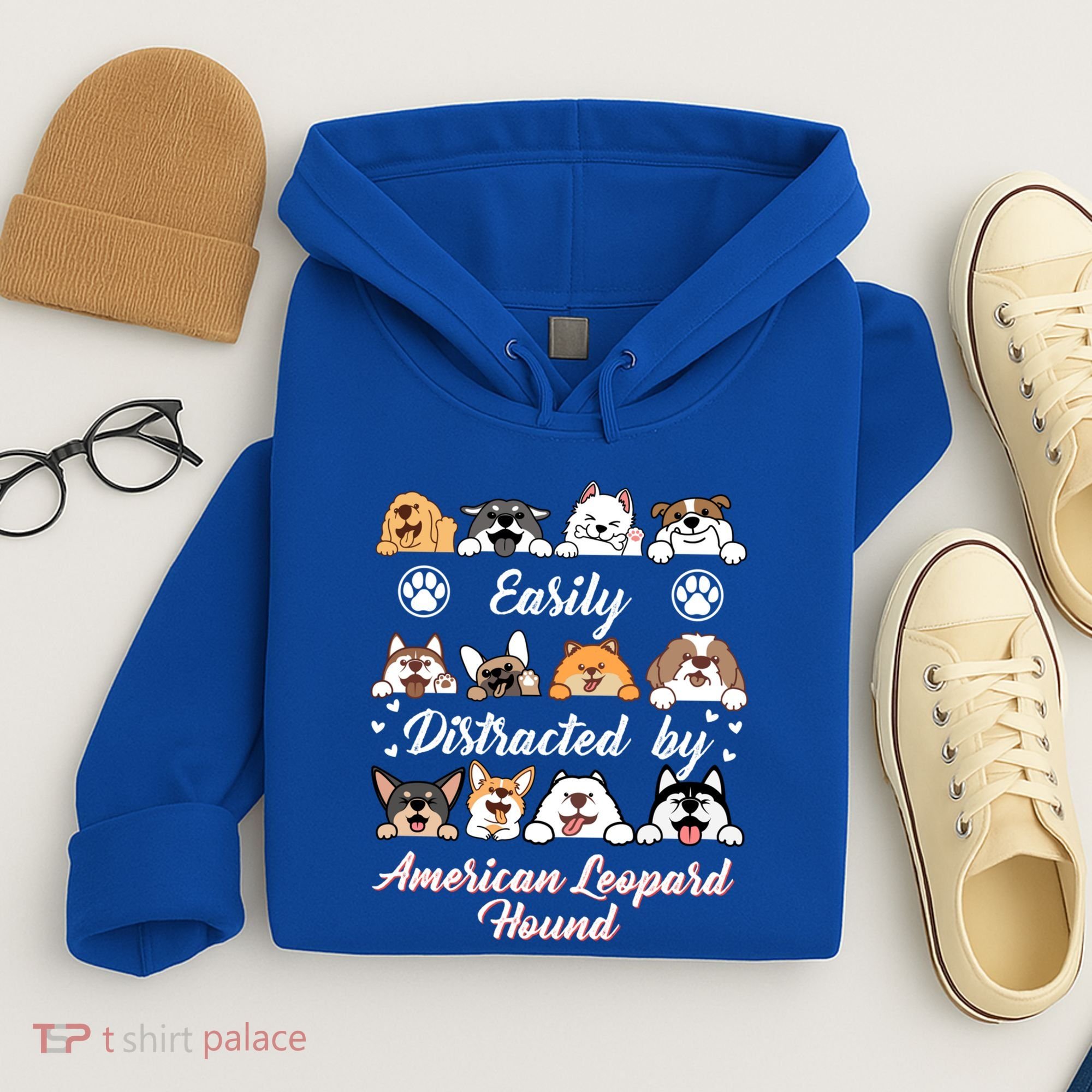 Easily Distracted By American Leopard Hound Leopard Cur Cute Gift Hoodie