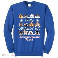 Easily Distracted By American Leopard Hound Leopard Cur Cute Gift Sweatshirt thumb 0