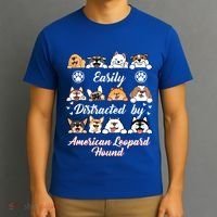 Easily Distracted By American Leopard Hound Leopard Cur Cute Gift T-Shirt thumb 3