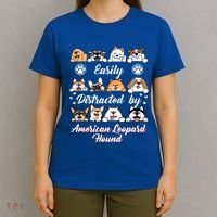 Easily Distracted By American Leopard Hound Leopard Cur Cute Gift T-Shirt thumb 4