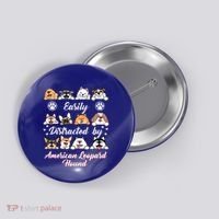 Easily Distracted By American Leopard Hound Leopard Cur Cute Gift Button thumb 0
