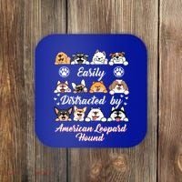 Easily Distracted By American Leopard Hound Leopard Cur Cute Gift Coaster thumb 0