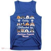 Easily Distracted By American Leopard Hound Leopard Cur Cute Gift Tank Top thumb 0
