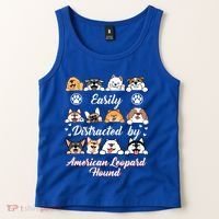 Easily Distracted By American Leopard Hound Leopard Cur Cute Gift Tank Top thumb 2