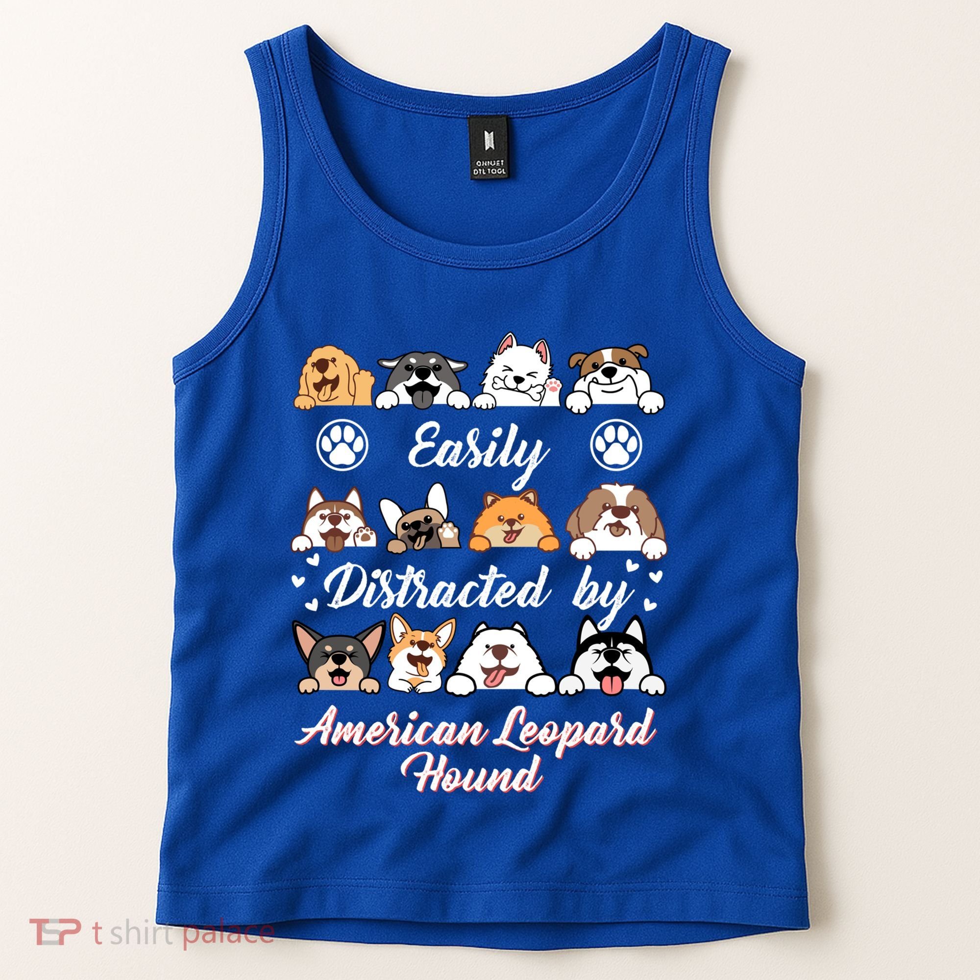 Easily Distracted By American Leopard Hound Leopard Cur Cute Gift Tank Top
